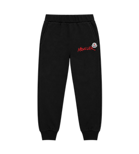 Kids Katoenen trainingsbroek met geborduurd logo Zwart