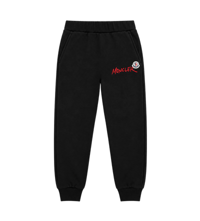 Kids Katoenen trainingsbroek met geborduurd logo Zwart