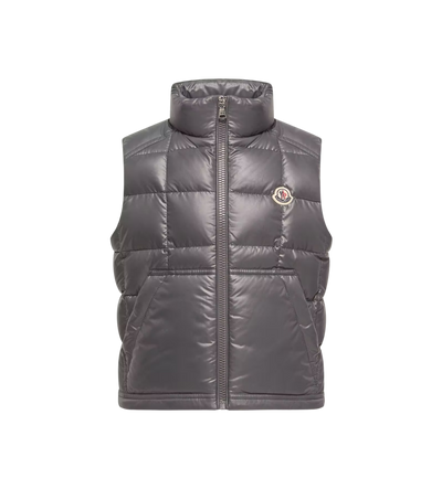 Kids Keir vierkante gewatteerde donsbodywarmer donkergrijs