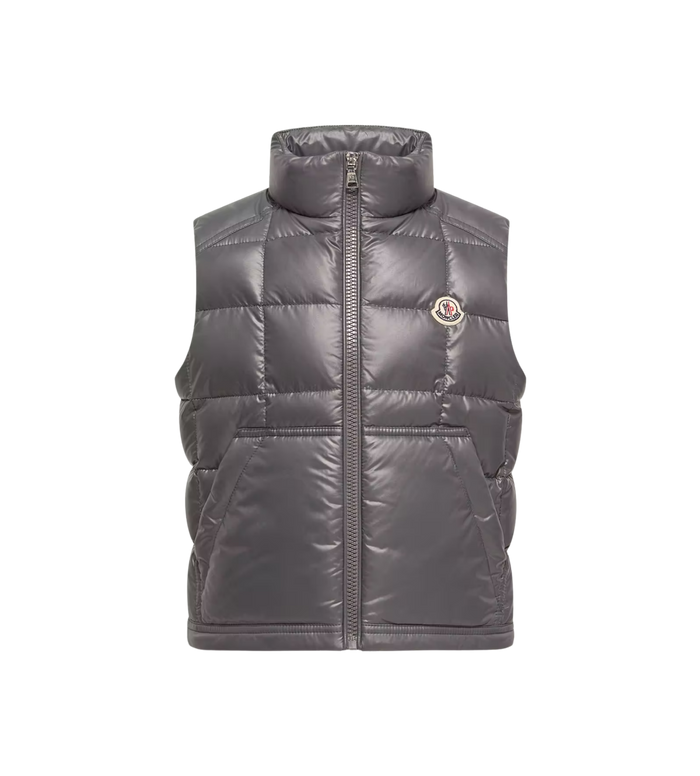 Kids Keir vierkante gewatteerde donsbodywarmer donkergrijs