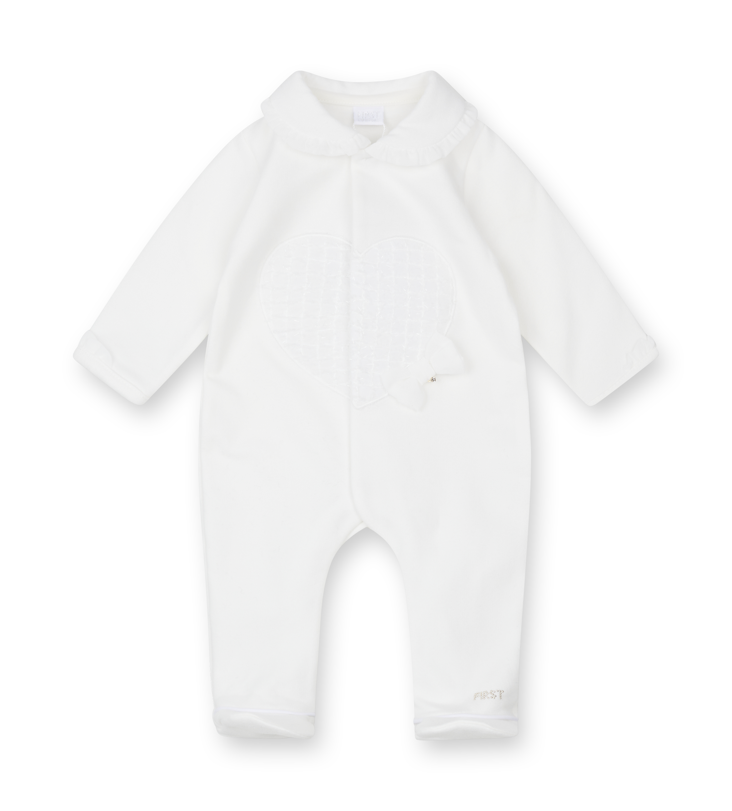 White baby onesie on a white background
