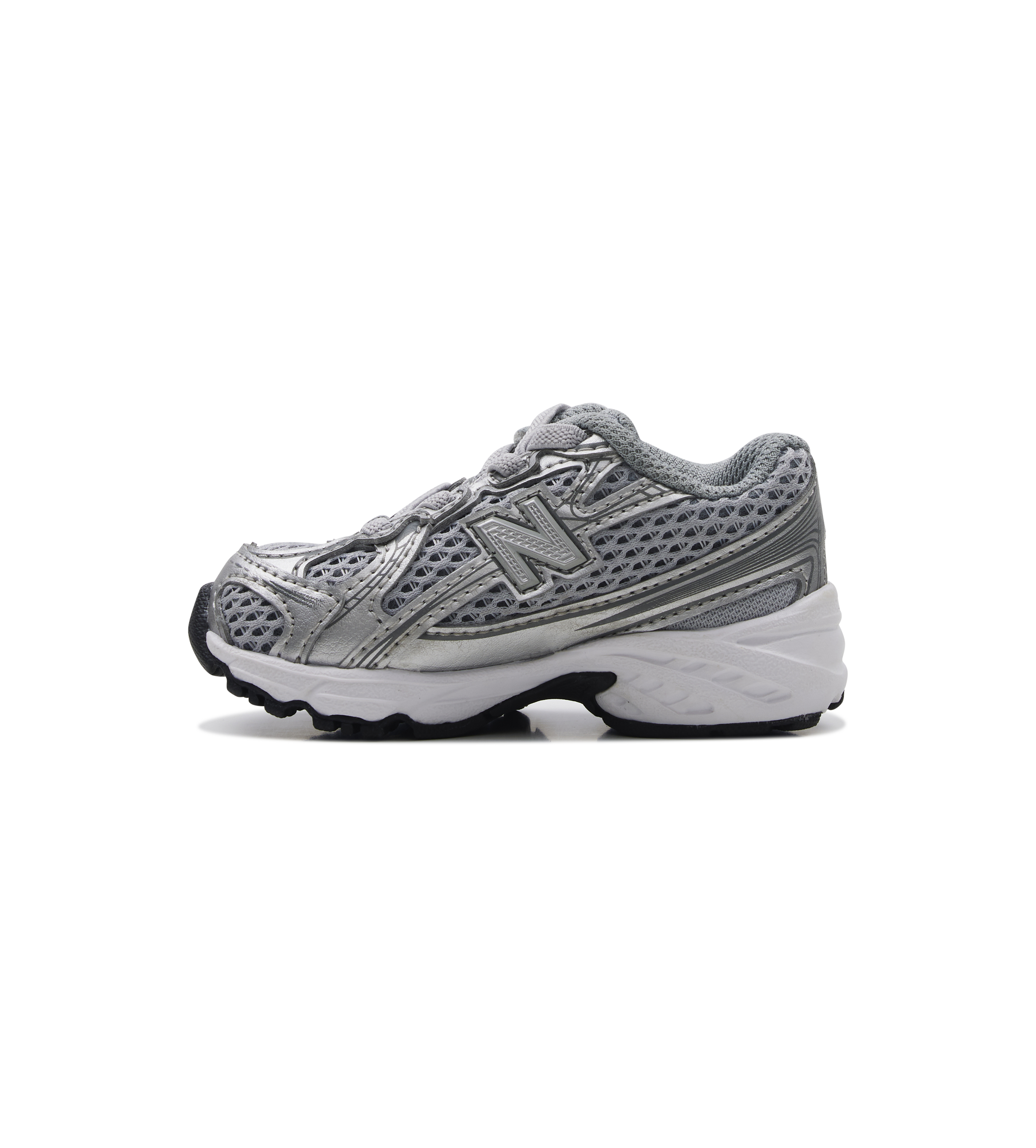 Gray athletic shoe on a white background