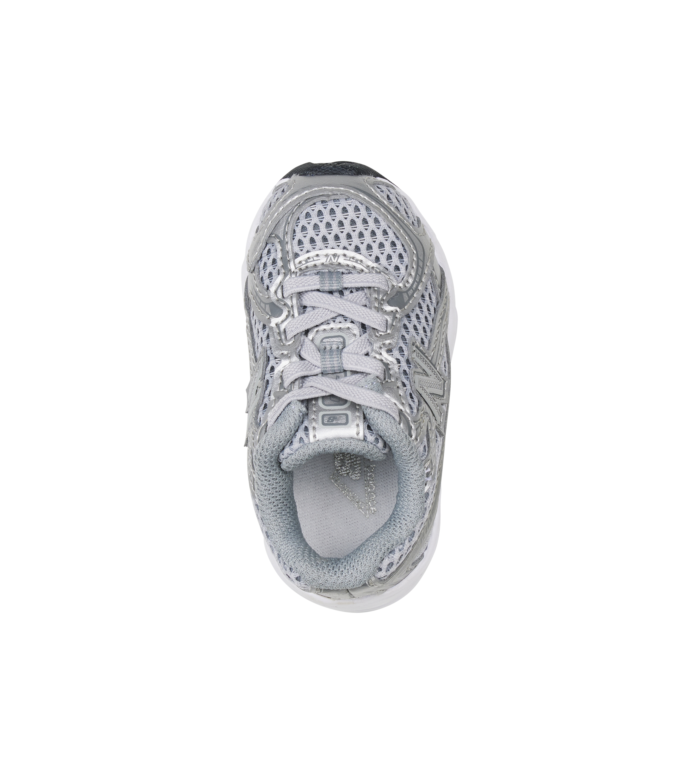 Gray athletic shoe on a white background