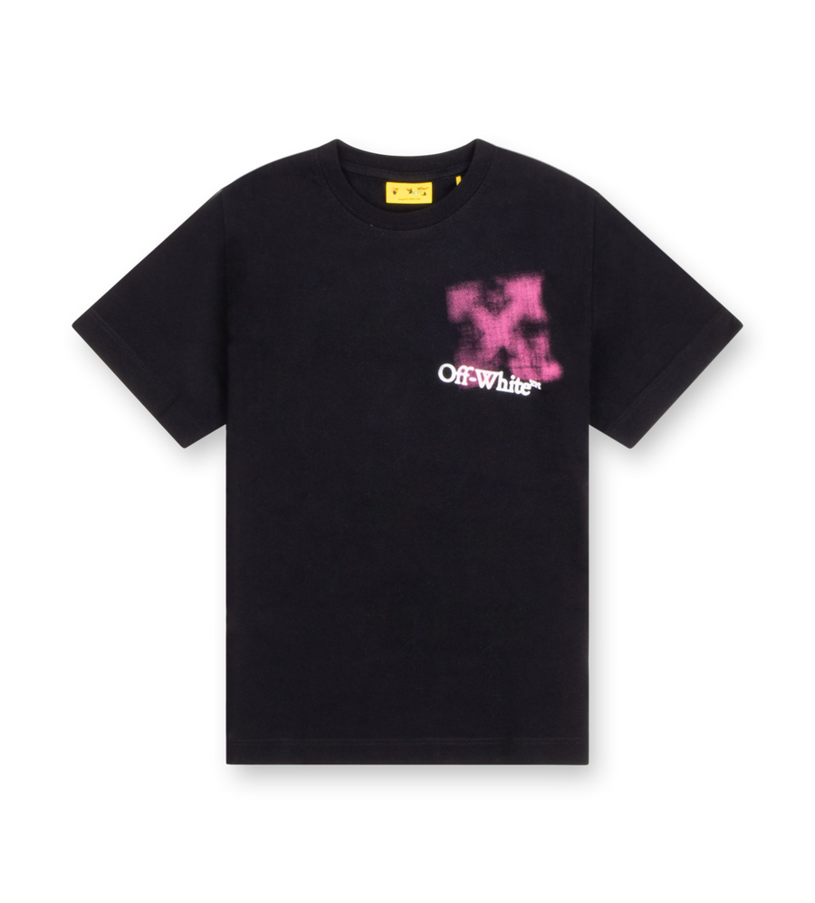 OFF-WHITE Arrow Spray T-Shirt in Black/Fuchsia (Kids)