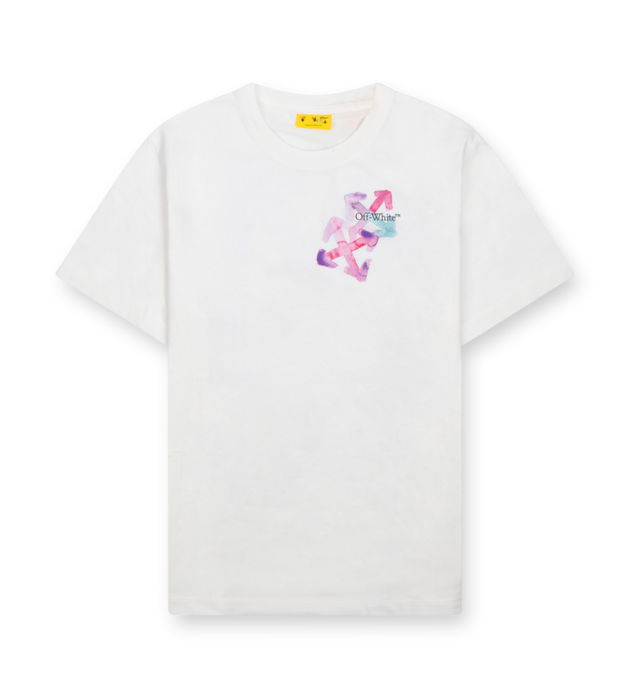 OFF-WHITE Arrow Watercolor Logo T-Shirt in White/Multicolor