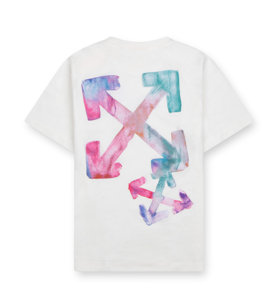 OFF-WHITE Arrow Watercolor Logo T-Shirt in White/Multicolor (Kids)