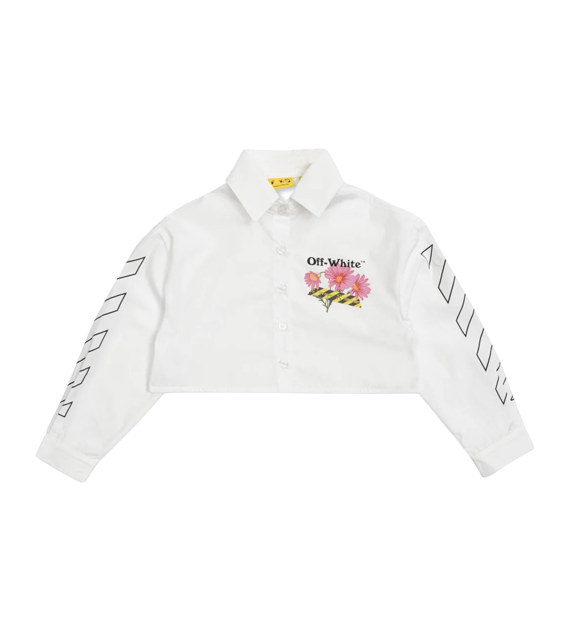 Off-White PS26 OGGA01CS26FAB0011000 DAISY DIAG CROP OVERHEMD WIT