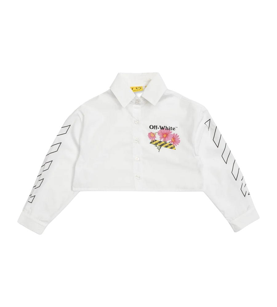Off-White PS26 OGGA01CS26FAB0011000 DAISY DIAG CROP OVERHEMD WIT