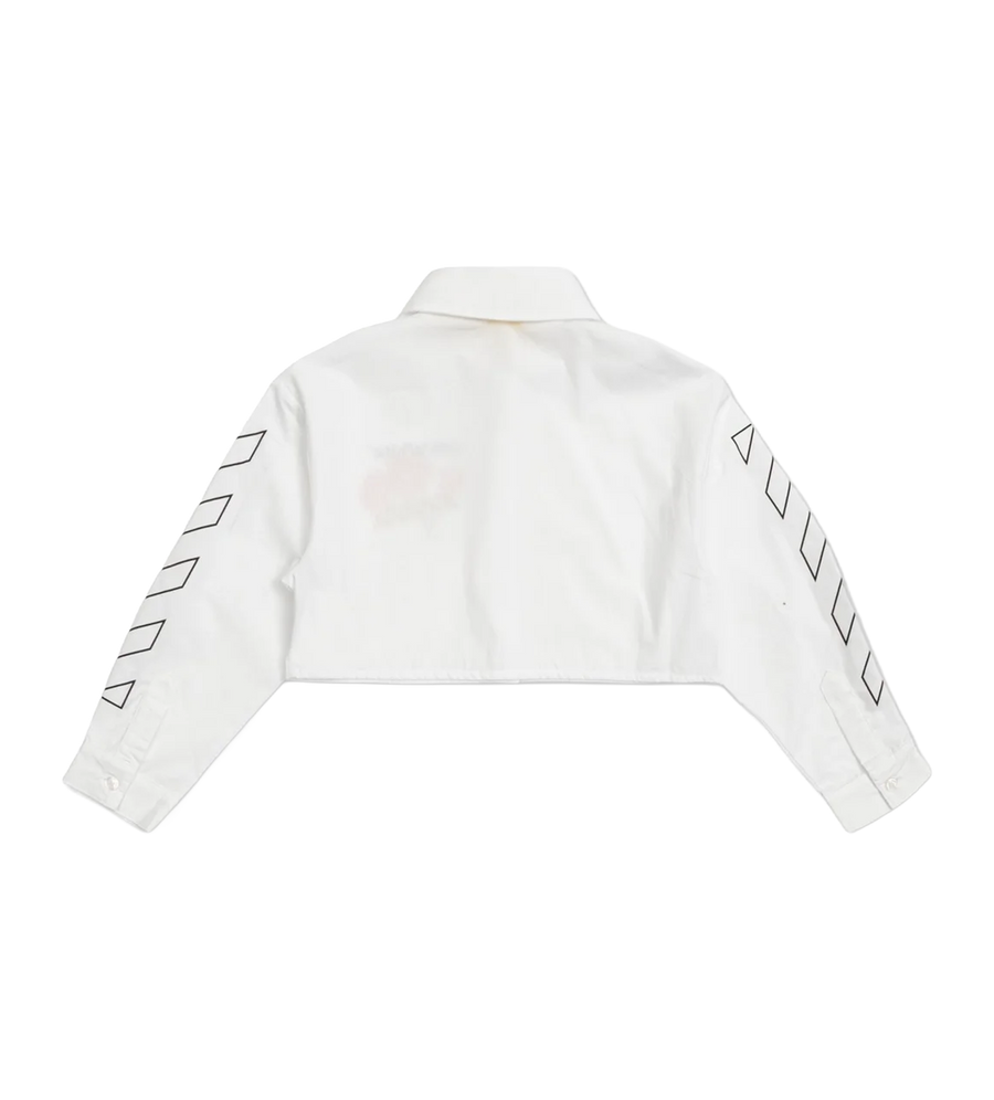 Off-White PS26 OGGA01CS26FAB0011000 DAISY DIAG CROP OVERHEMD WIT
