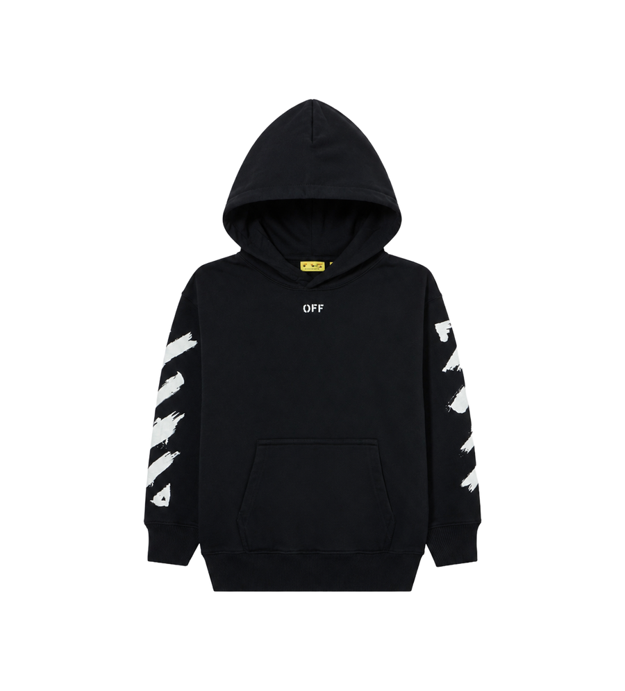 Off-White Diagonal Paint Hoodie in Black