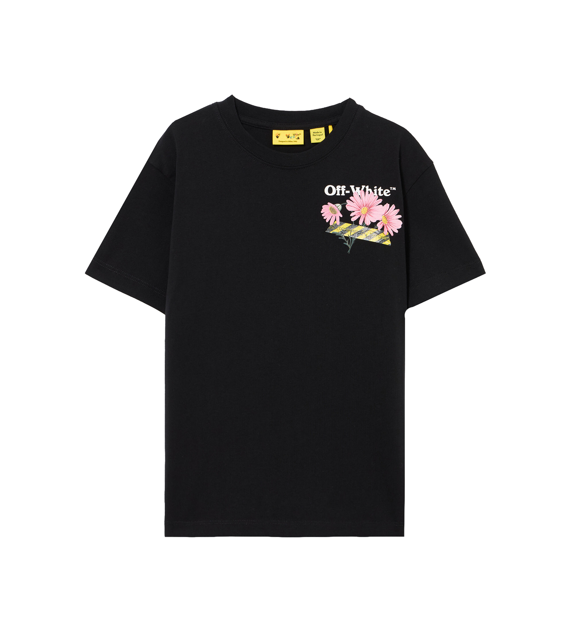 Off-White PS26 OGAA001S26JER0040001 DAISY TAPE TEE RVS ZWART