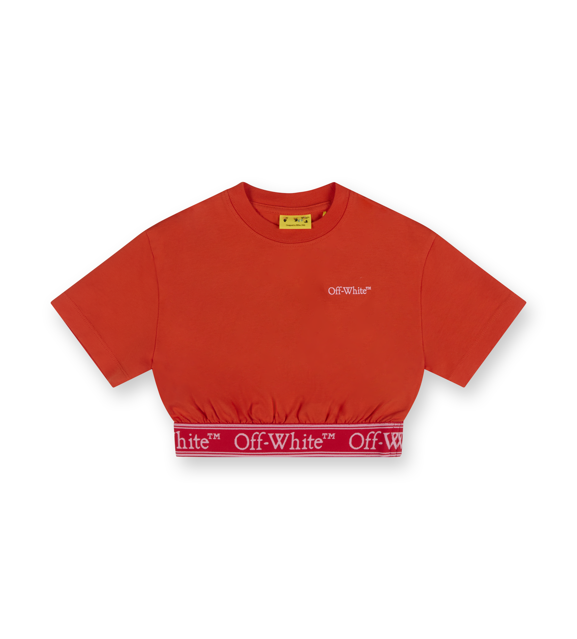Bookish Logo Bang Crop T-shirt Coral Red