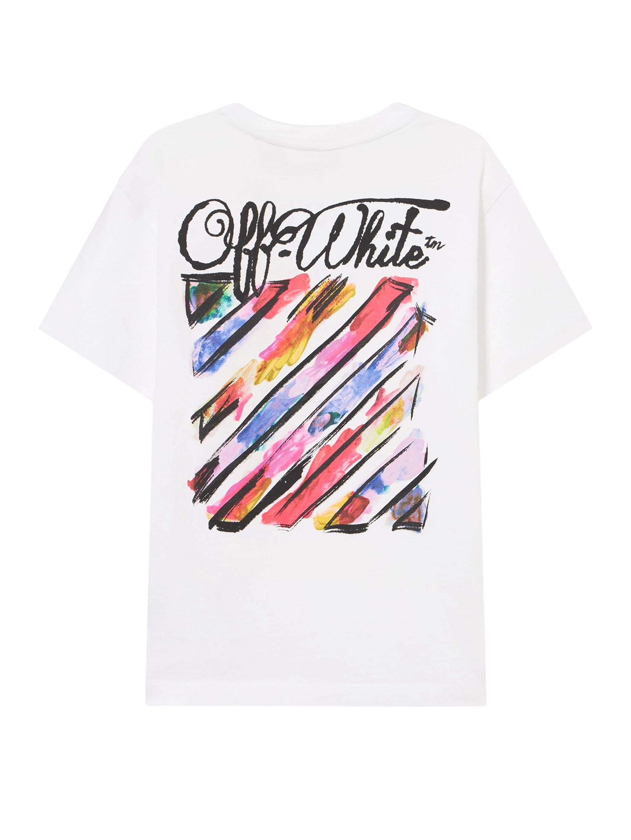 Off-White Diagonal Watercolor T-shirt in White