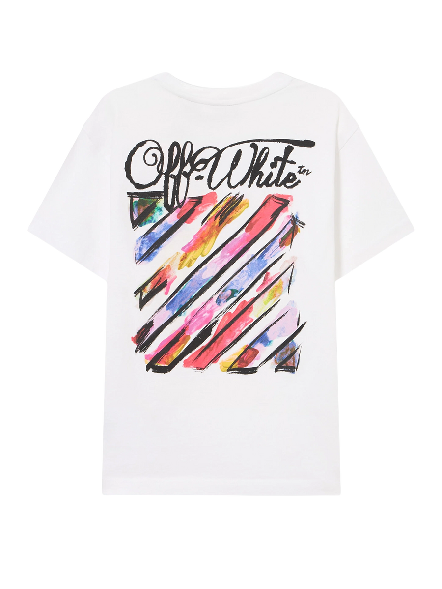 Off-White Diagonal Watercolor T-shirt in White