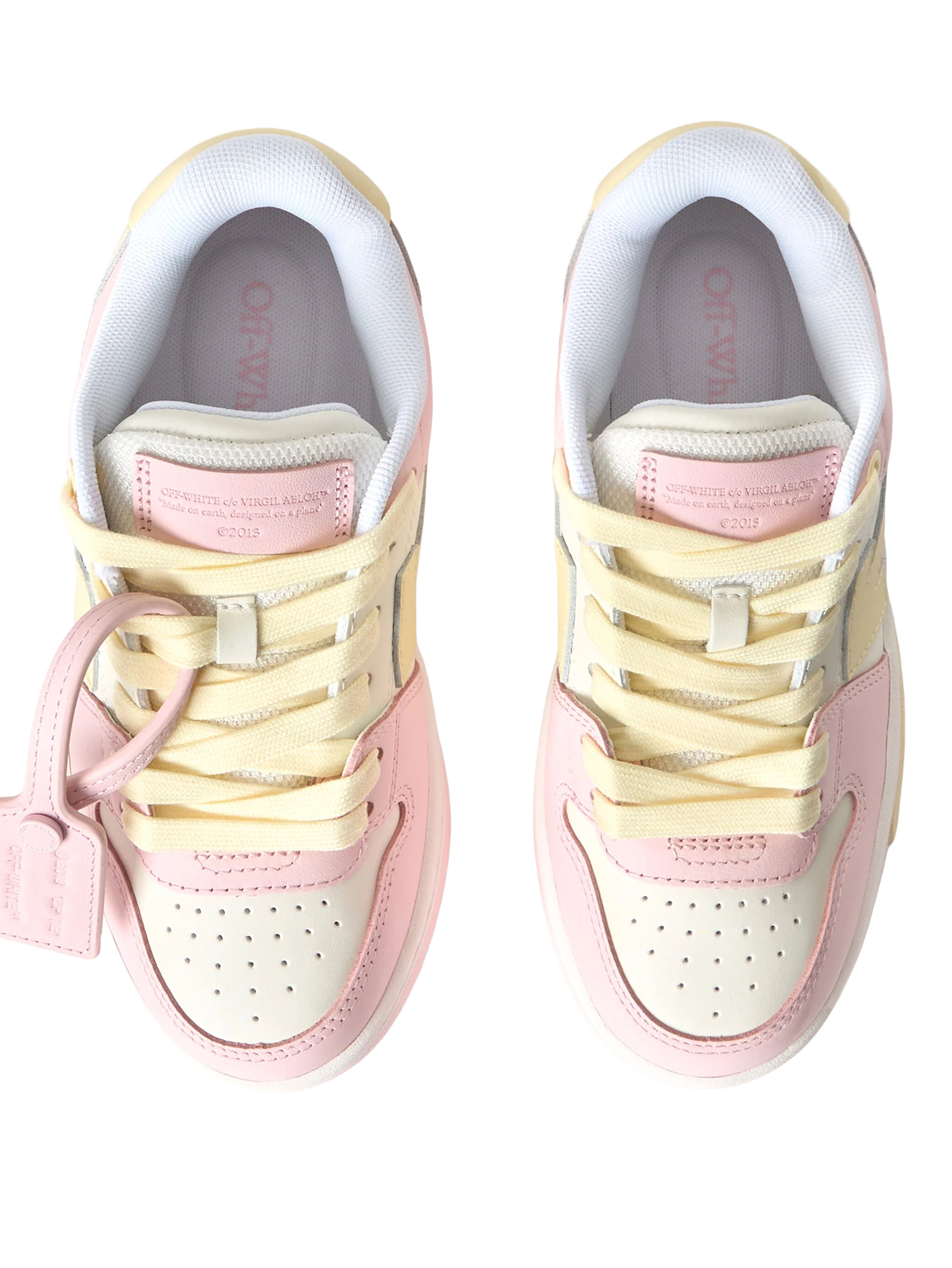 Off-White SS26 OGIA007S26LEA0013C19 G-OUT OF OFFICE-002 ZACHT ROZE - LICHT GEEL