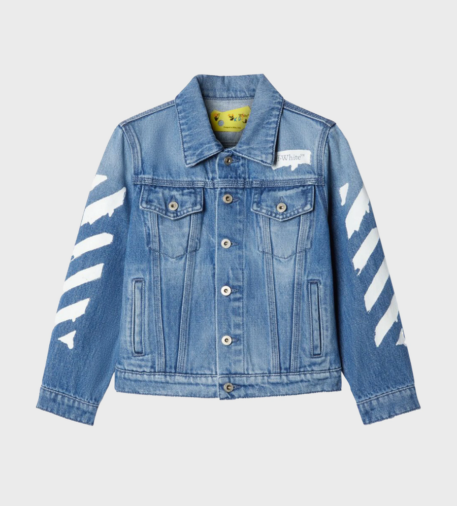 Paint Graphic Denim Jacket Blue