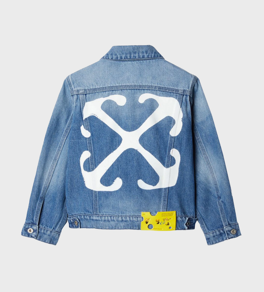 Paint Graphic Denim Jacket Blue