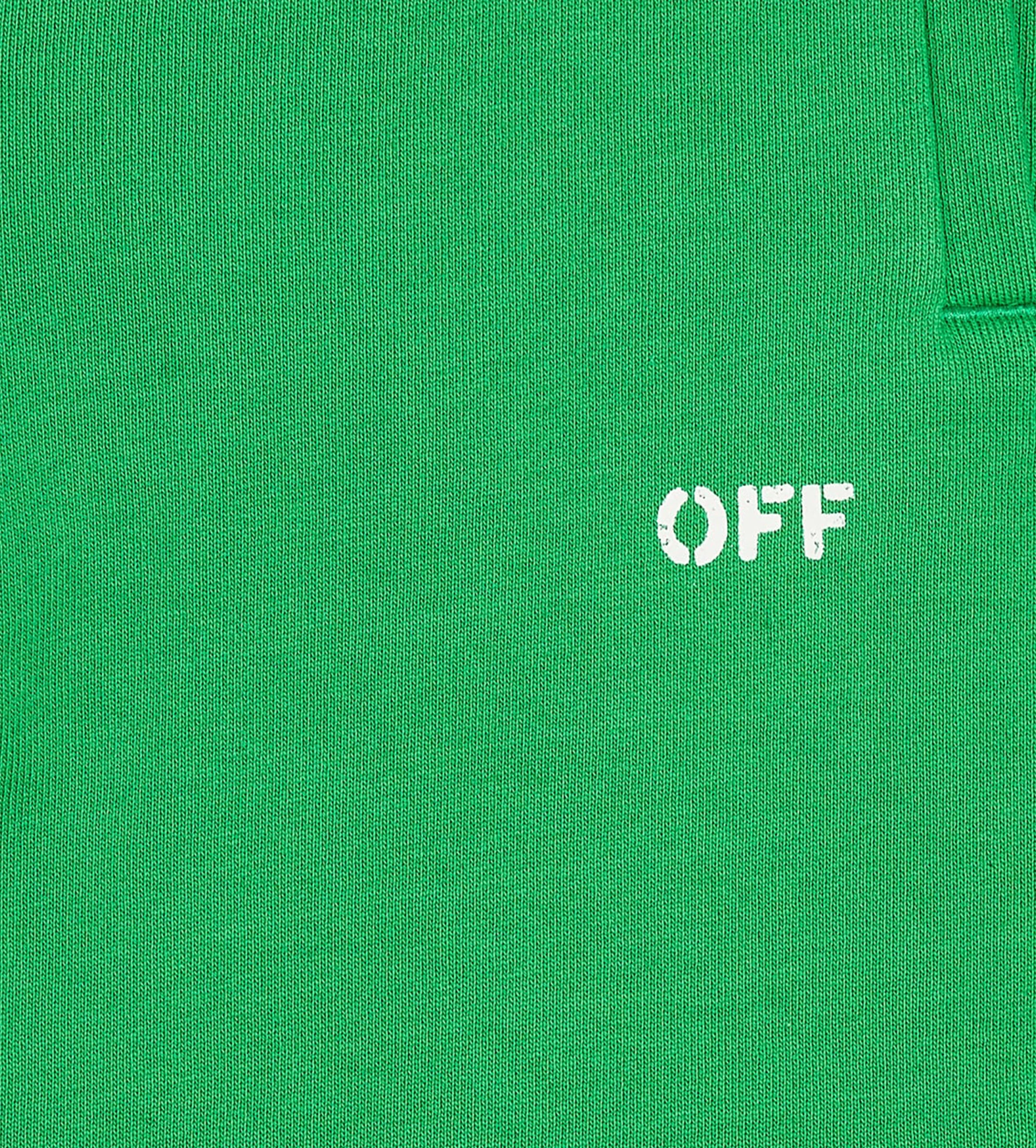 Off Stamp Plain Shorts Green
