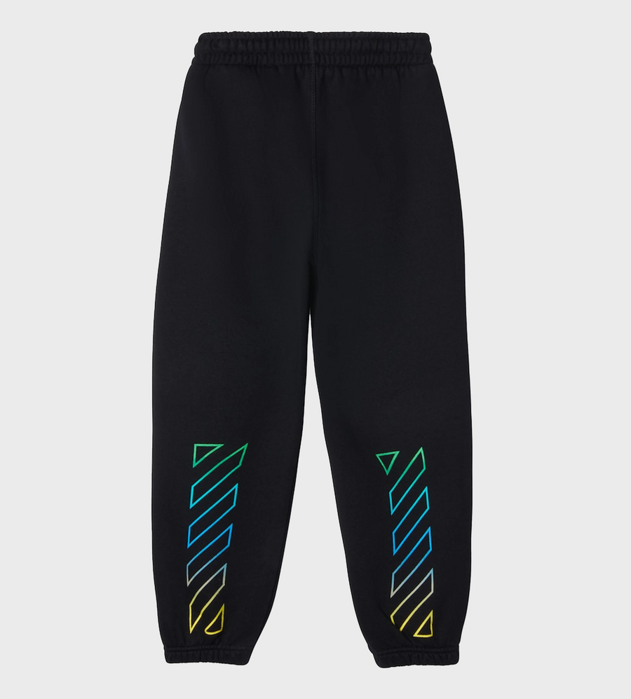 Diagonal Rainbow Sweatpants Black