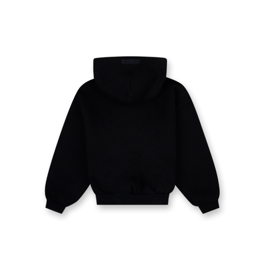 Fear of God Essentials 90s Fit Fleece Hoodie in Jet Black (Kids)