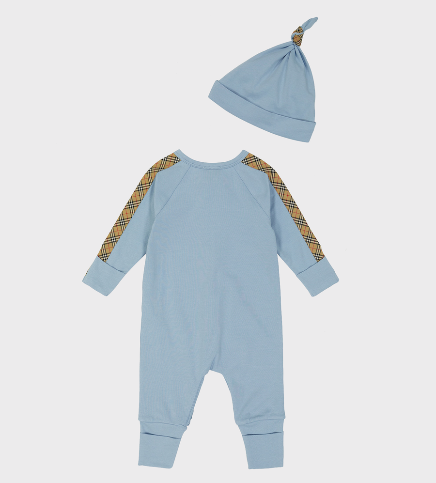 Baby Check-Trim Three-Piece Gift Set Blue