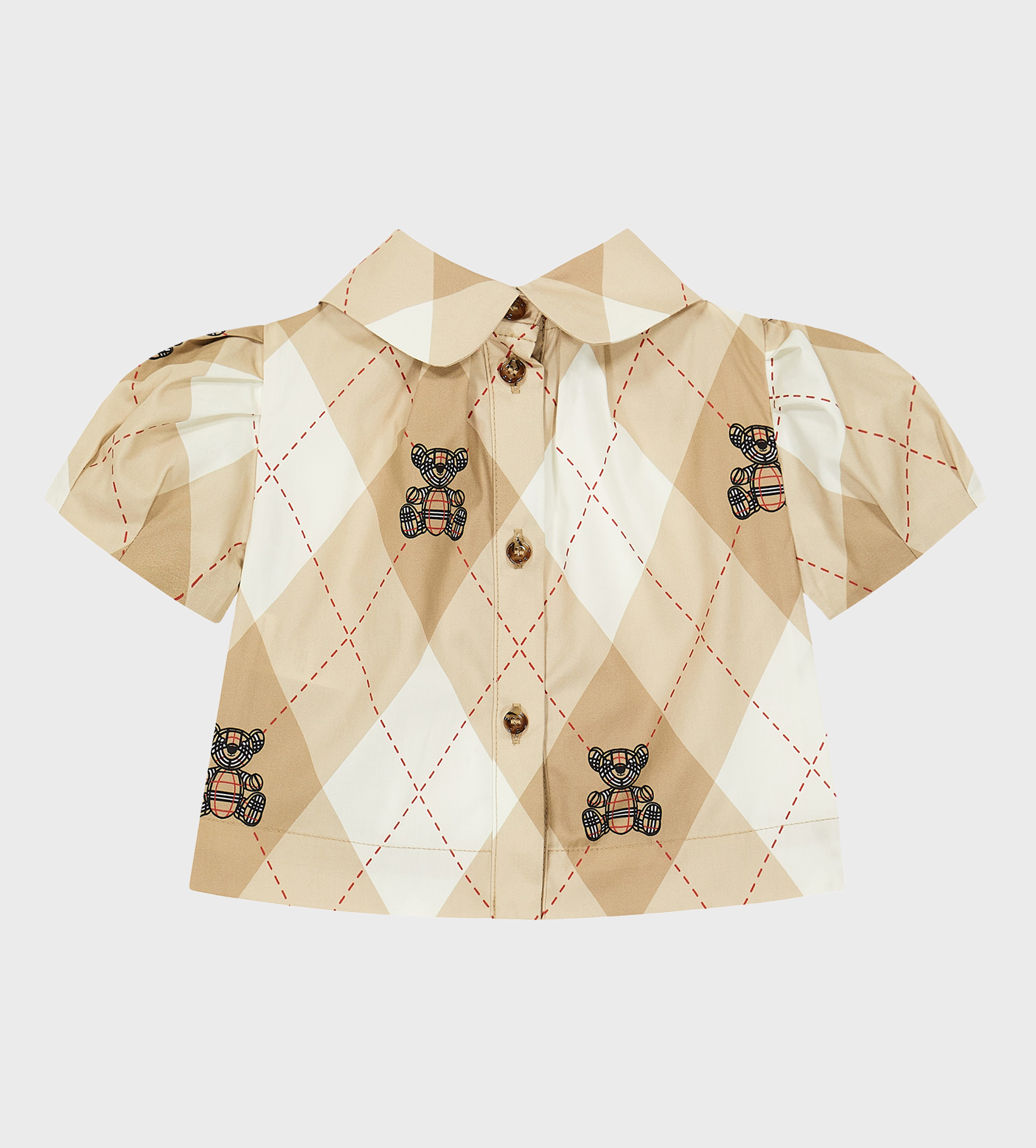 Thomas Bear Argyle-Print Blouse Beige