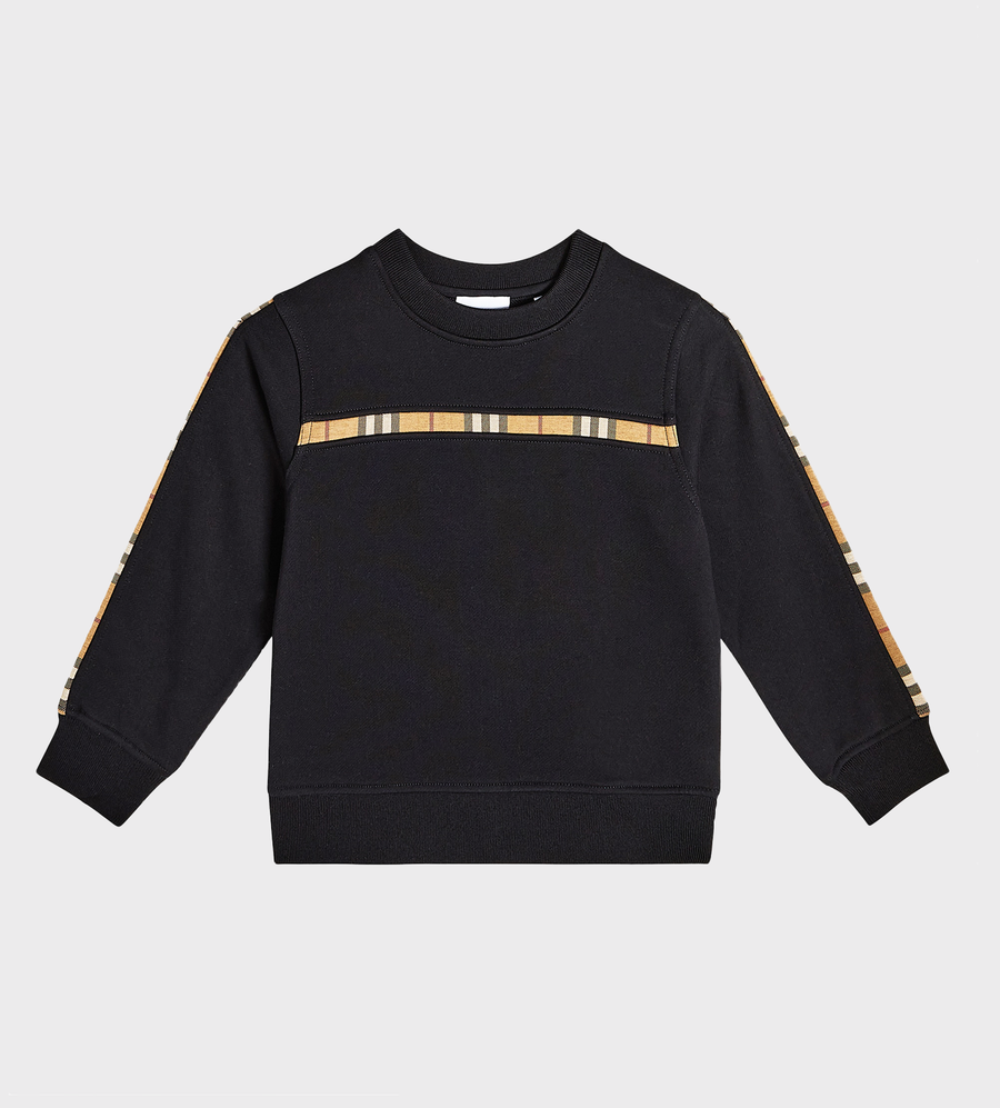 Check-Panel Sweatshirt Black