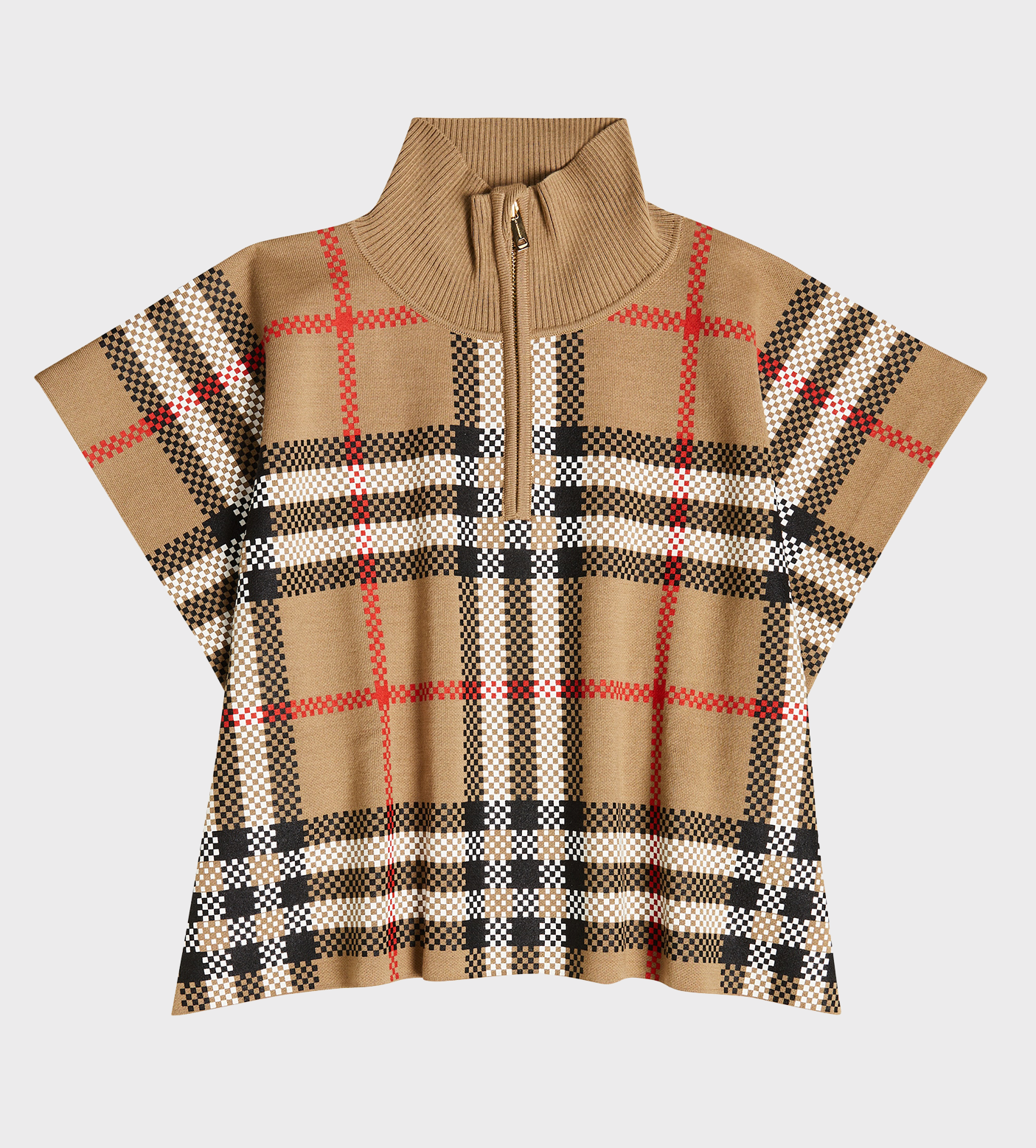 Vintage Check Knitted Cape