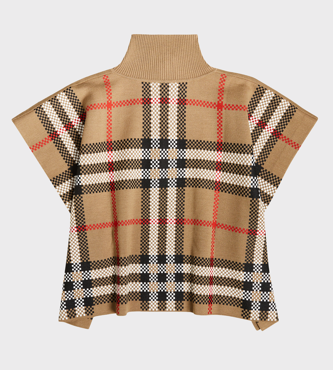 Vintage Check Knitted Cape