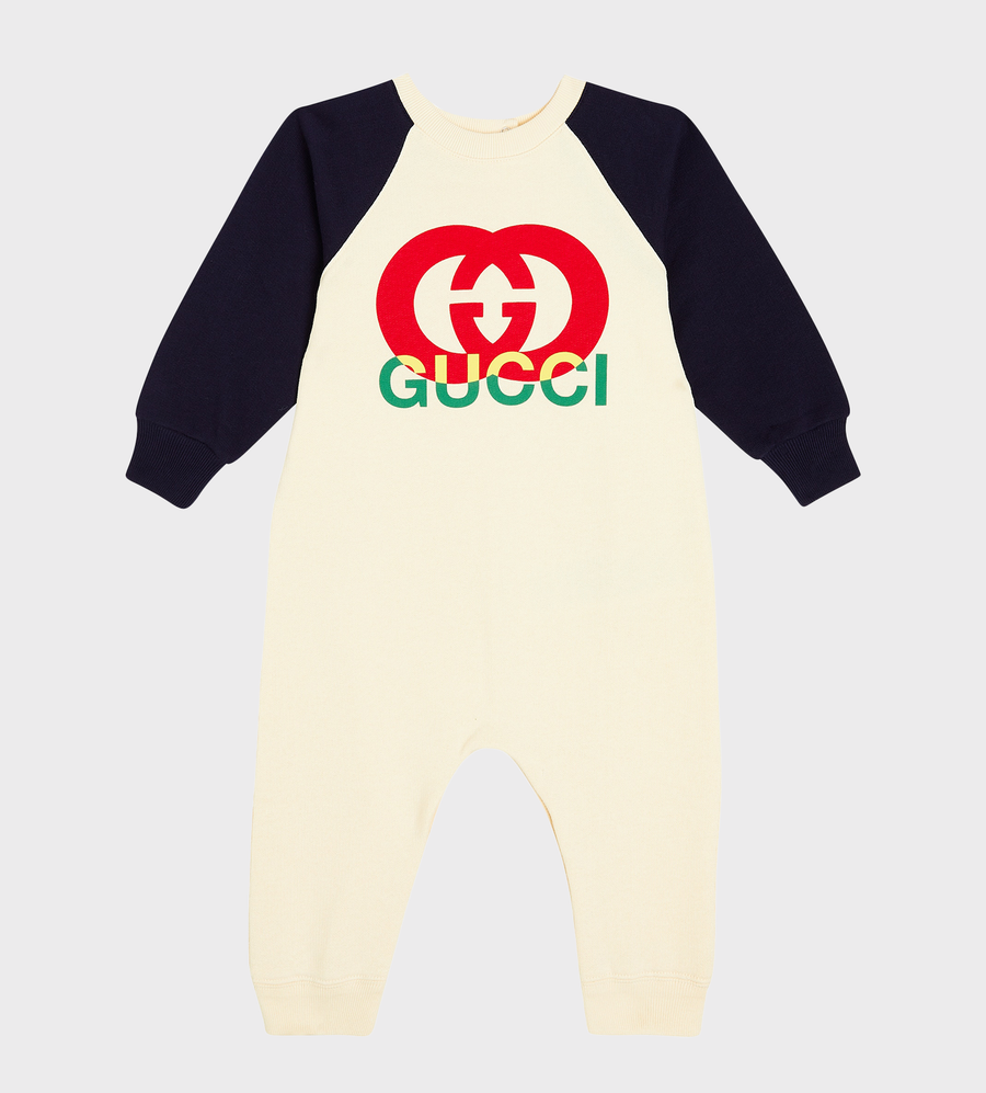 Baby Interlocking G One-Piece Ivory