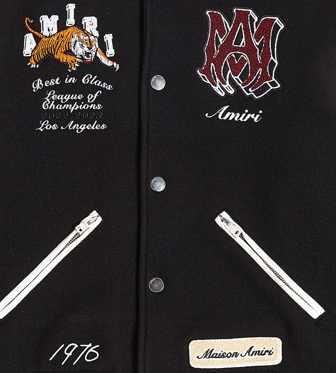Baseball Bomber Jacket Black White