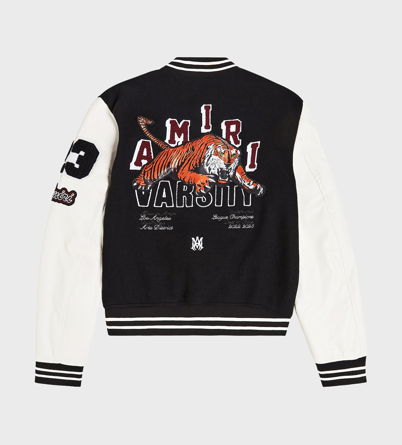 Baseball Bomber Jacket Black White