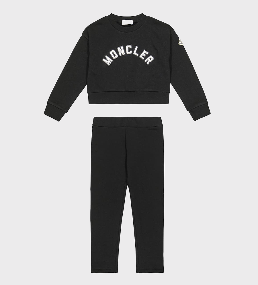 Embroidered-Logo Tracksuit Set Black