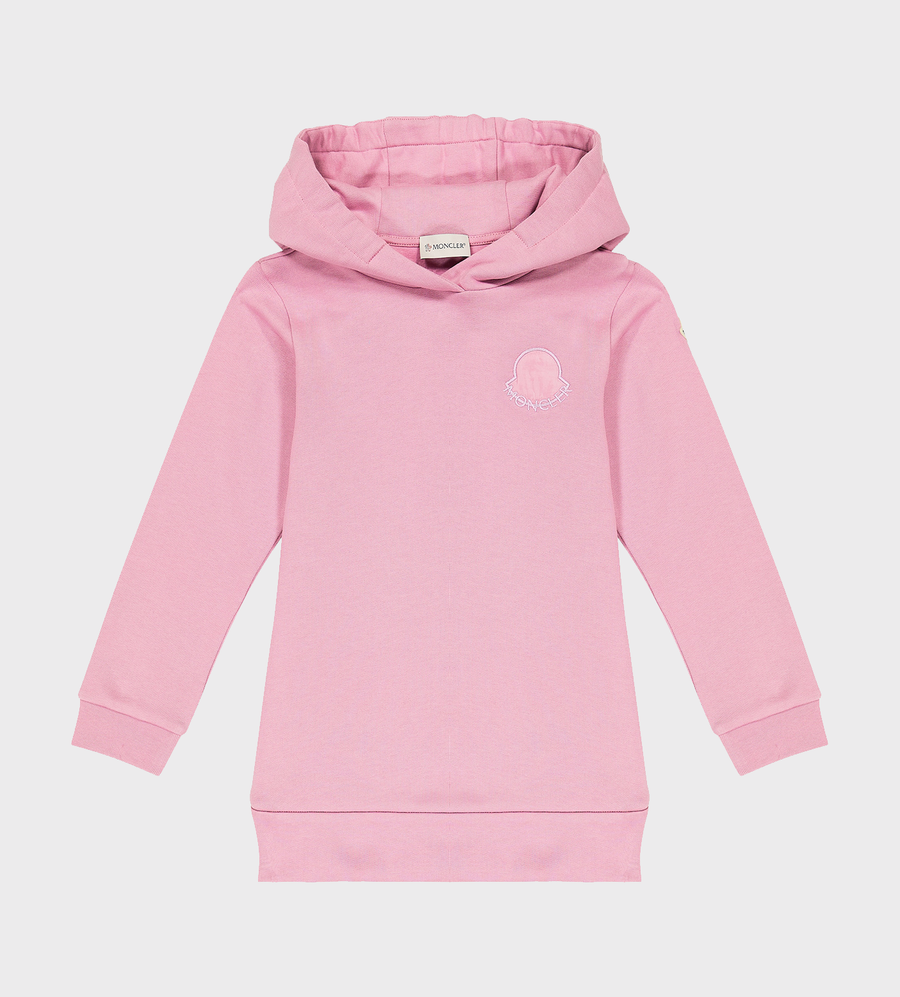Logo-Appliqué Hoodie Dress Pink