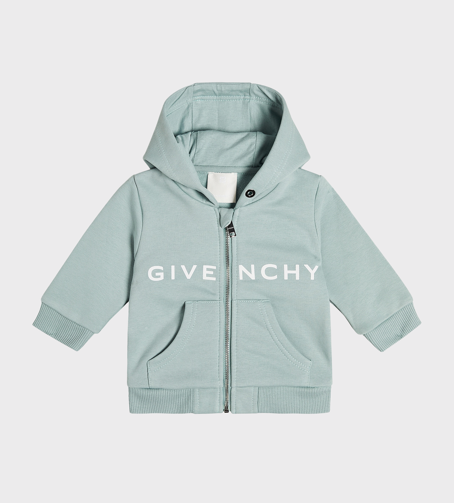 Baby 4G Logo-Print Zip-Up Hoodie Pastel Blue