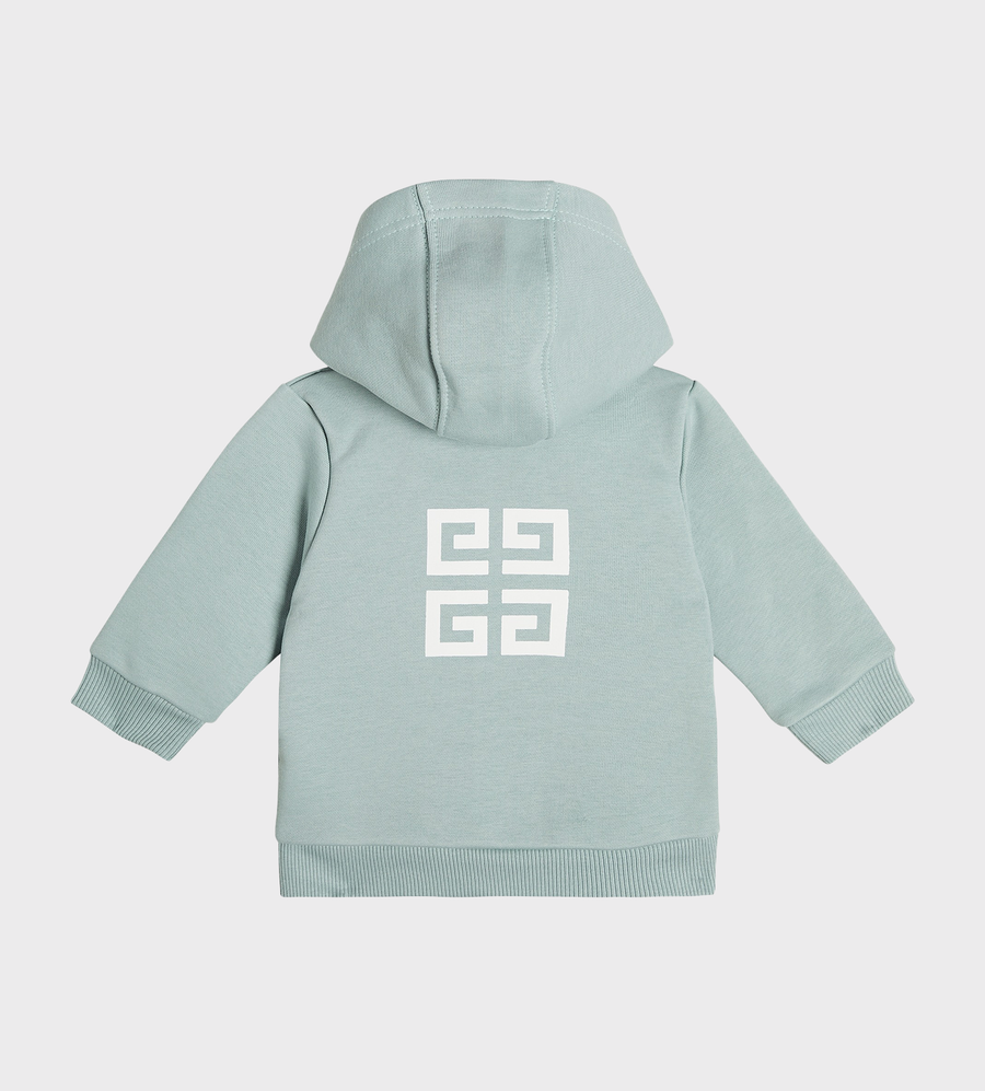 Baby 4G Logo-Print Zip-Up Hoodie Pastel Blue