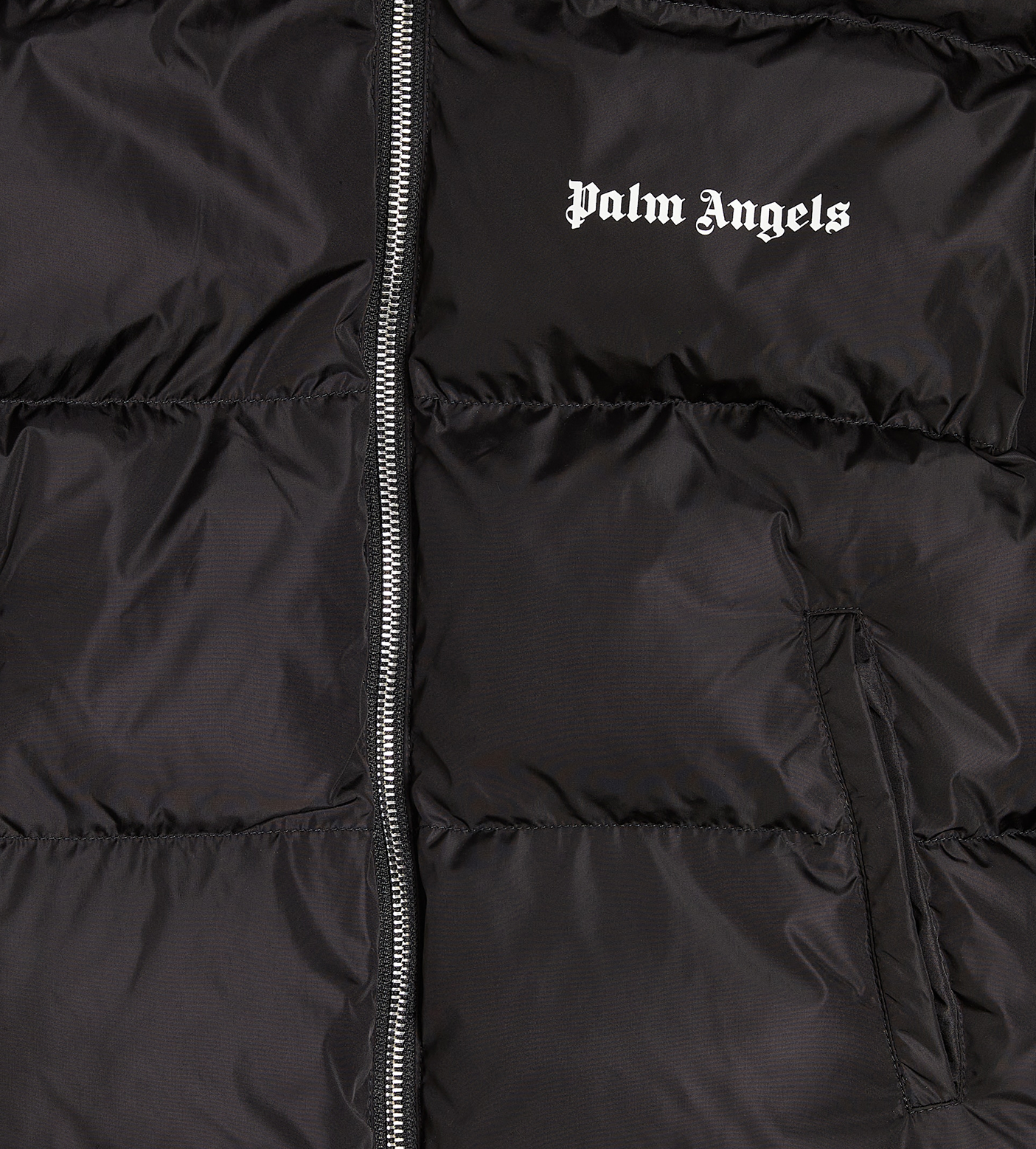 Logo-Print Hooded Puffer Jacket Black
