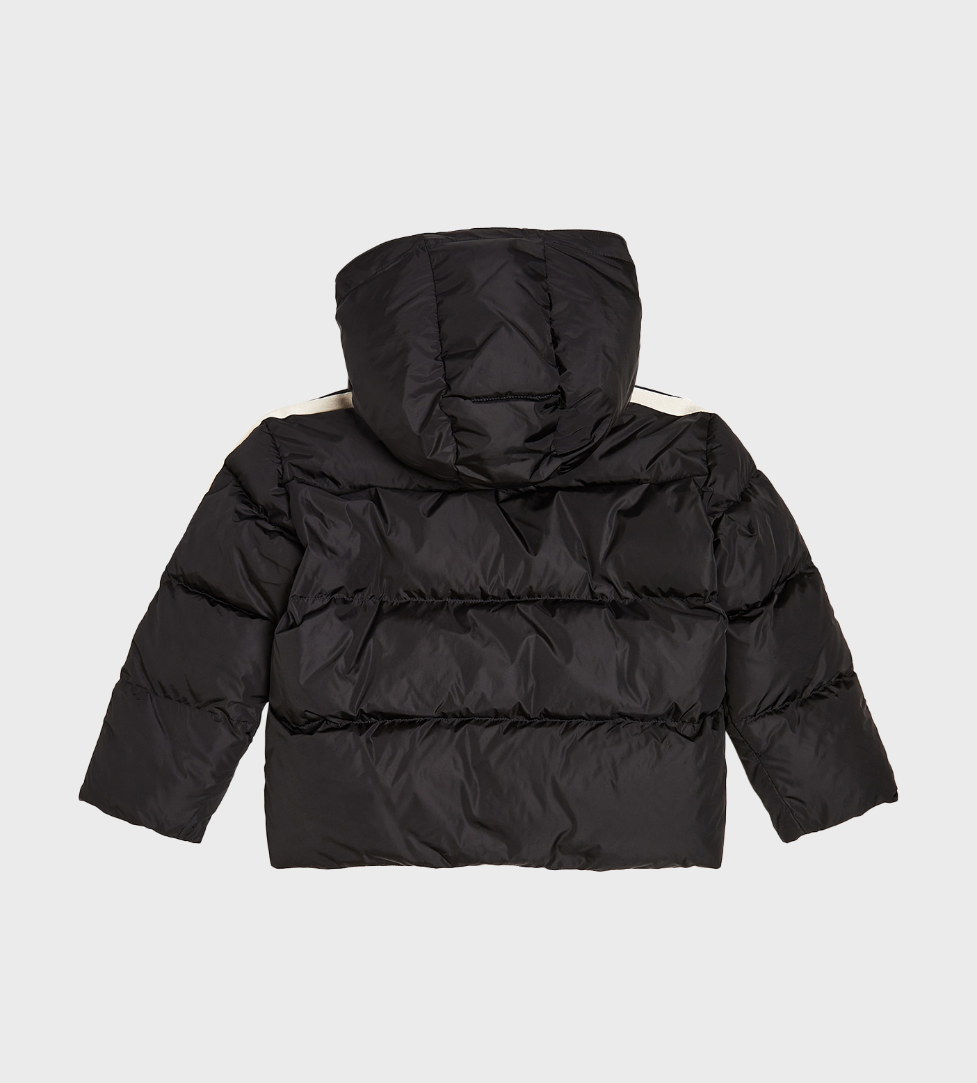 Logo-Print Hooded Puffer Jacket Black
