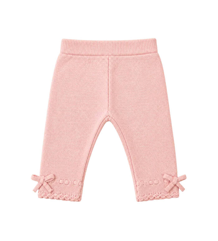 Baby knitted pants in pink