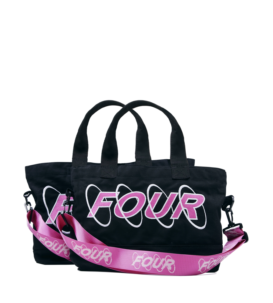 Circles Embroidery Shopper White/ Pink