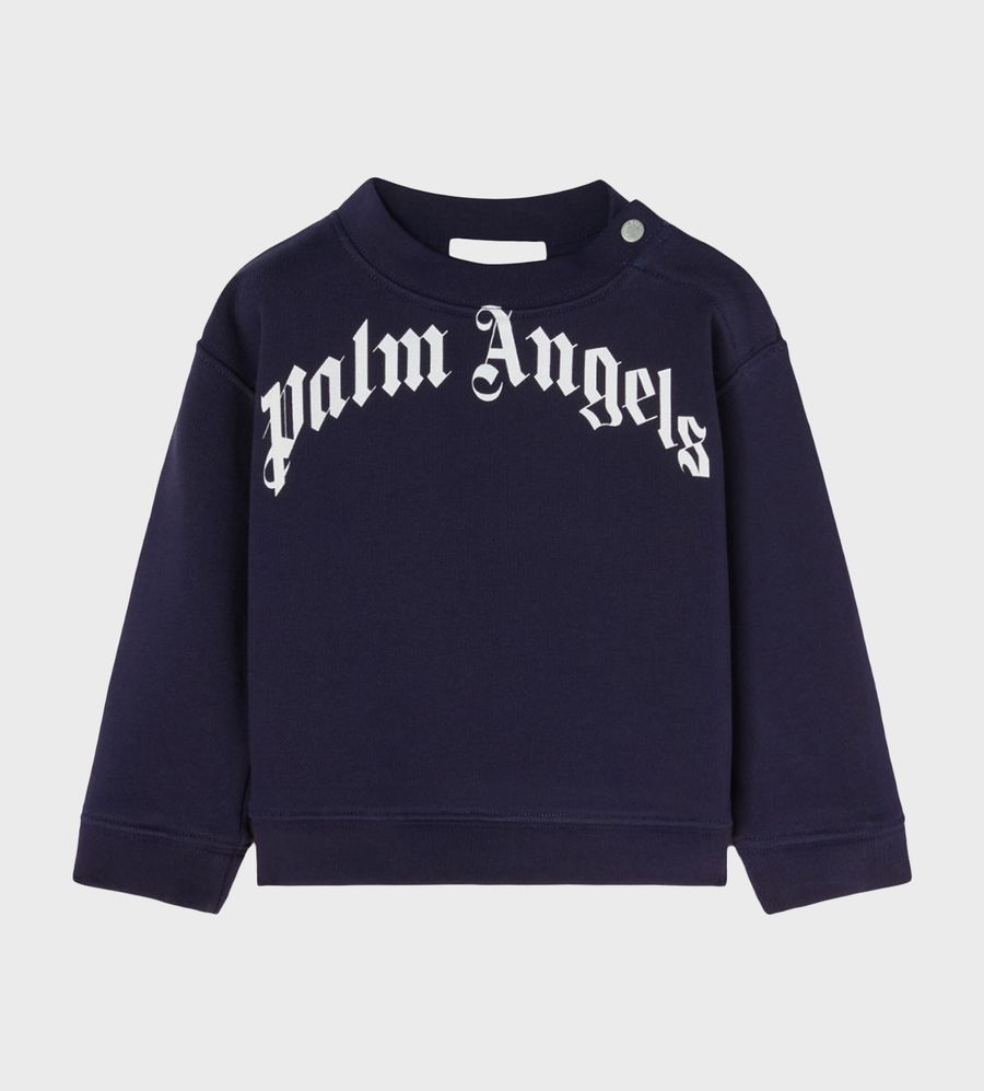 Baby Logo-Print Cotton Sweatshirt Navy Blue