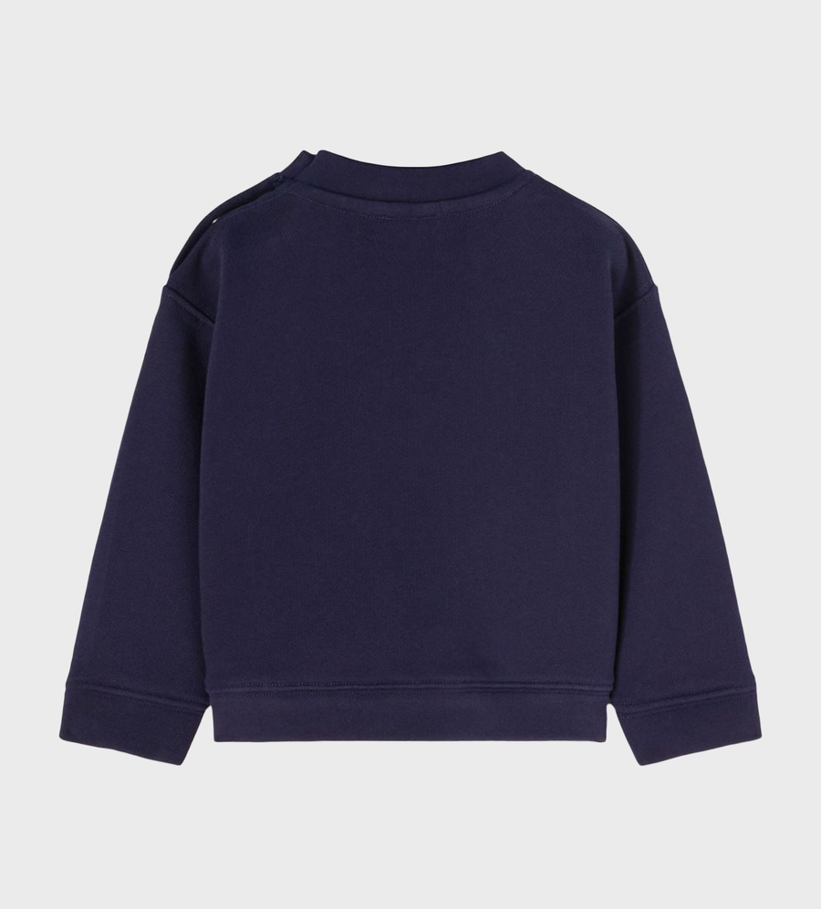 Baby Logo-Print Cotton Sweatshirt Navy Blue
