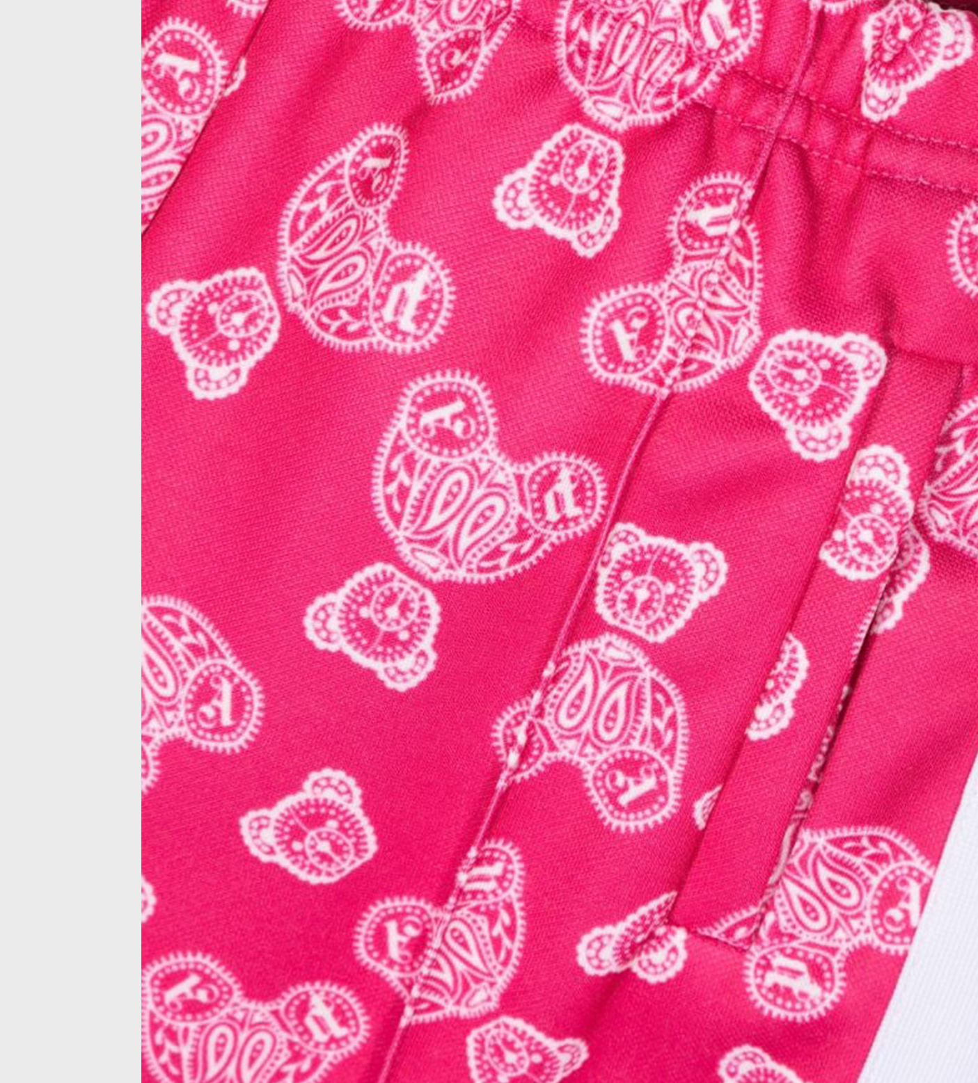 Teddy Bear Motif Sweatpants Fuchsia