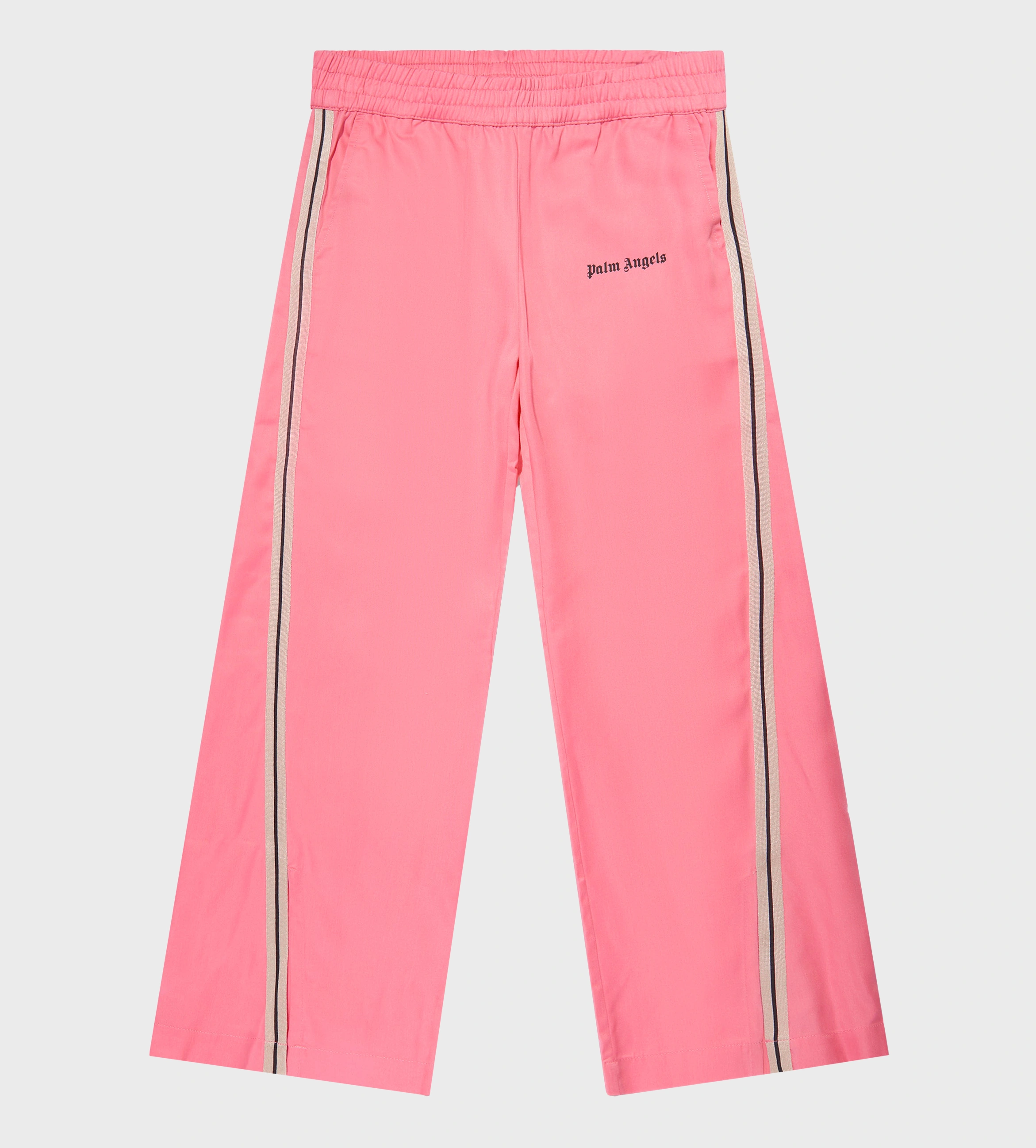 Palm Angels Kids 3 Palms-embroidered striped shorts - Pink