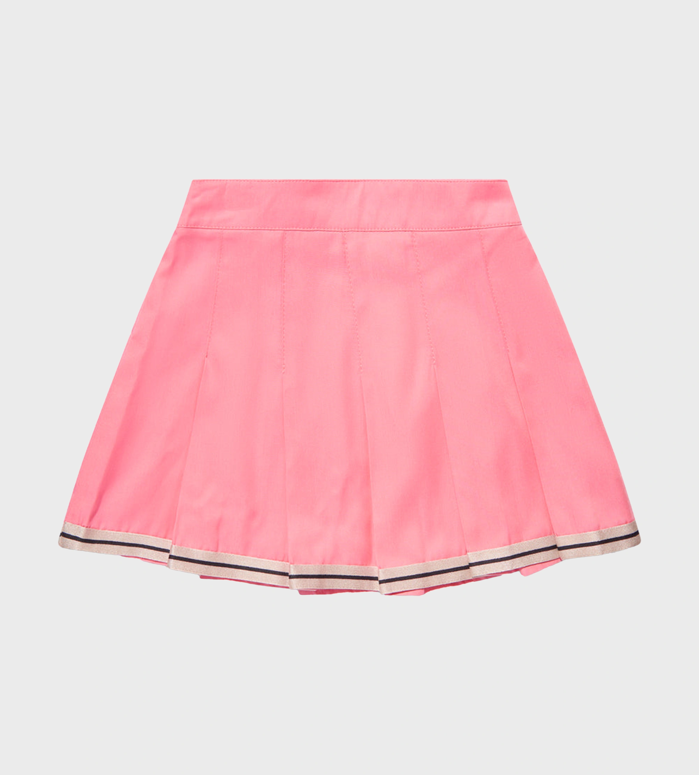 Stripe-Trim Pleated Mini Skirt Pink