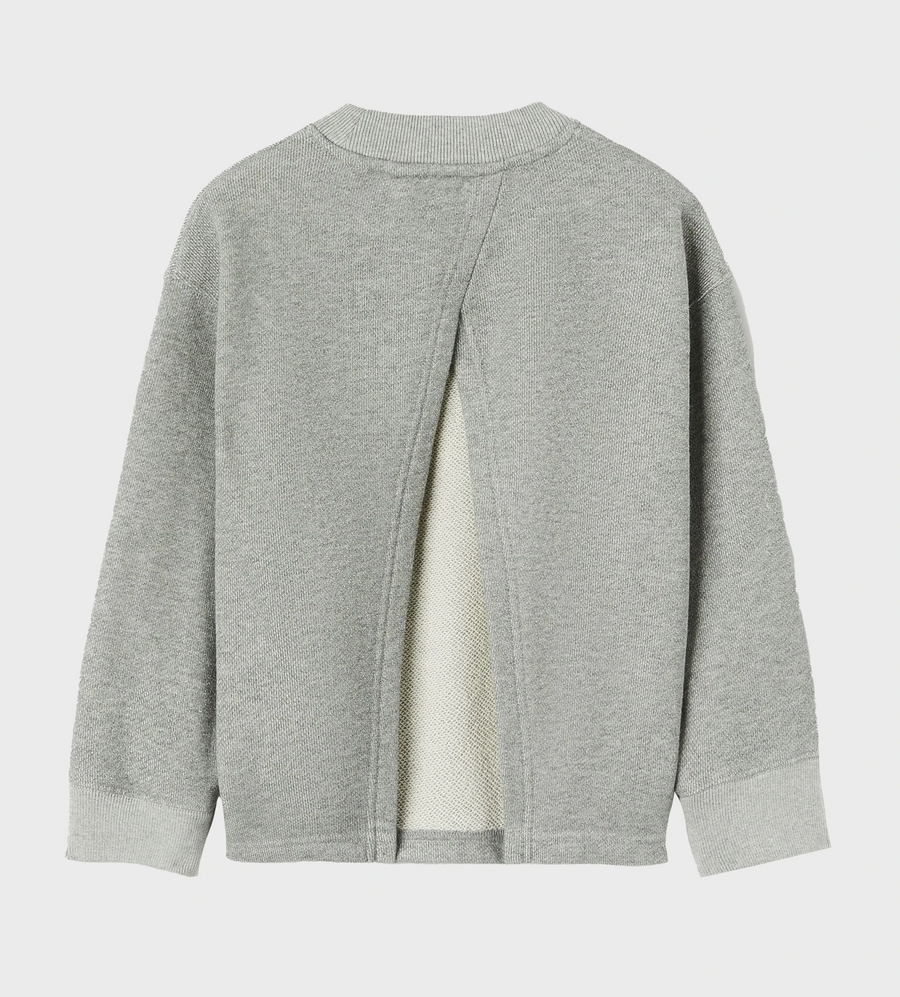 Lurex Open Back Sweatshirt Melange Grey