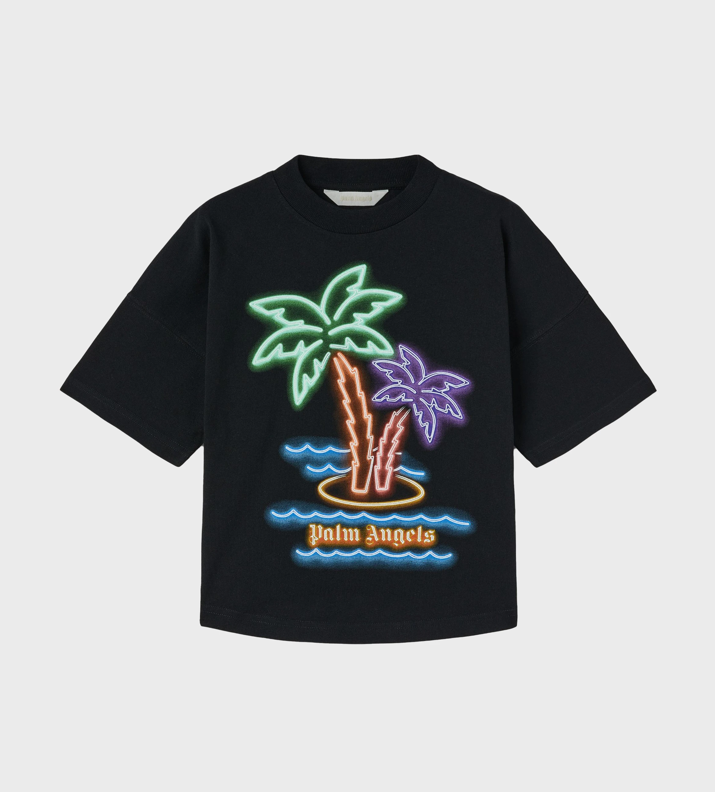 Palm trees Neon T-Shirt Black