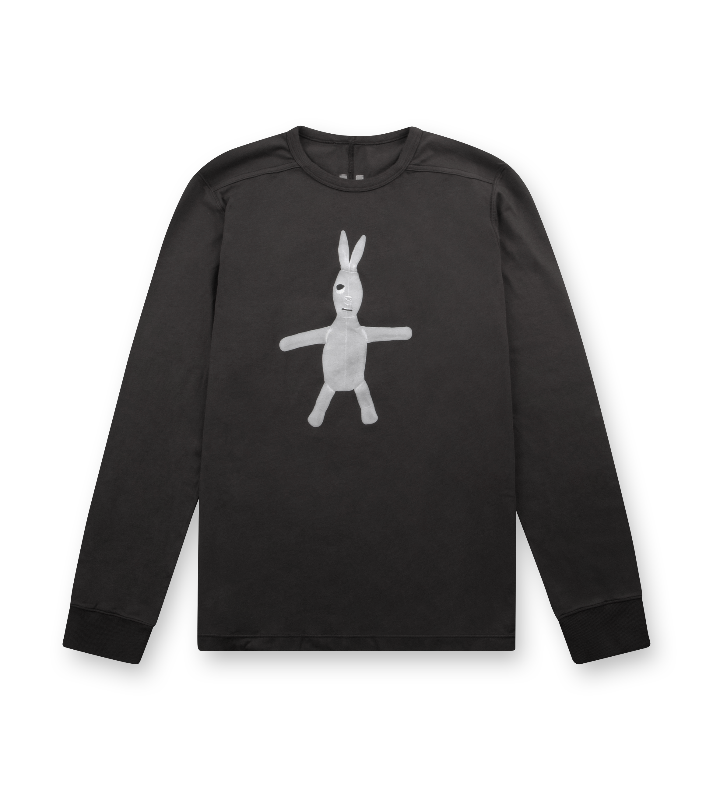 Rick Owens Concordians Level LS T-Shirt in Black/Milk with Bunny Graphic (Kids)