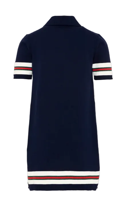 Gucci Kids Webstreepjurk in blauw