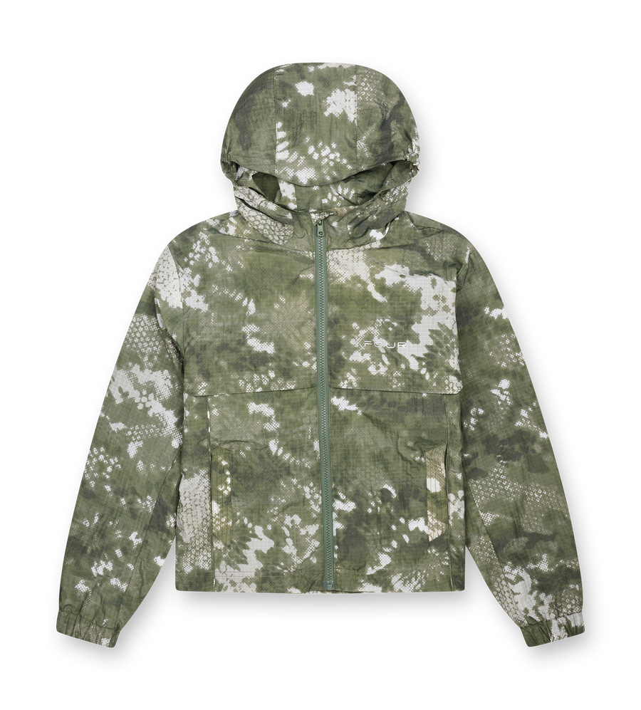 Sportswear zip up Windbreaker Jacket Green Camo 